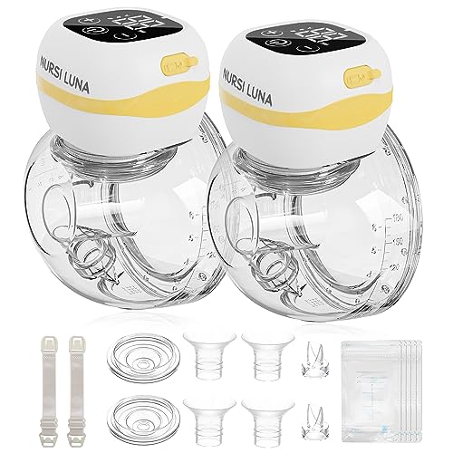 Image of Breast Pump Hands Free, Double Wearable Breast Pump with Smart Touchscreen, 3 Modes & 12 Levels, Portable Wireless Electric Breast Pump, Low Noise and No Leakage with 21mm/24mm Flange (Pack of 2)