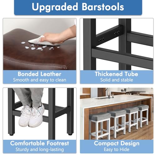 image for Raynesys Counter Height Bar Stools Set of 2, 24 Inch Barstools for Kit