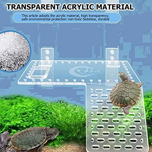 Image of VAYINATO Single Way Acrylic Turtle and Reptile Ramp Basking Area Floating Platform for Aquarium Fish Tank Turtle Tank by Petzlifeworld