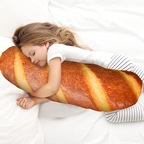 Bread Pillow Funny Pillows Giant Bread Pillow Bread Body Pillow 3D Simulation Bread Shape Pillow Loaf of Bread Pillow Soft Butter Toast Bread Food Cushion for Christmas Sleeping Decor (31.5 Inches)