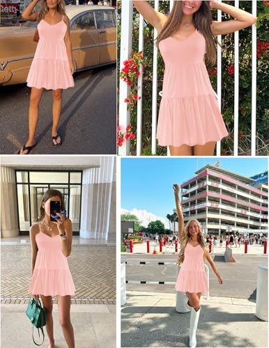 Image of Nova In Sky Womens Summer Mini Dresses Sleeveless Casual V-Neck Sundresses
