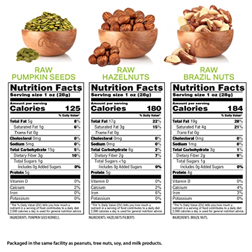 Raw Brazil Nuts + Raw Pumpkin Seeds + Raw Hazelnuts (Bundle Of 3) #TOP4