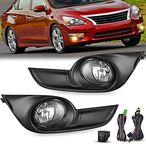 Nilight Fog Light Assembly Compatible with 2013 2014 2015 Nissan Altima Clear...