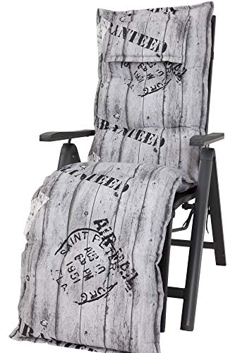 Kettler Polen KETTtex 0778 Auflage Relaxliegen Rom grau Gemustert 170x50x9 cm (ohne Liege)
