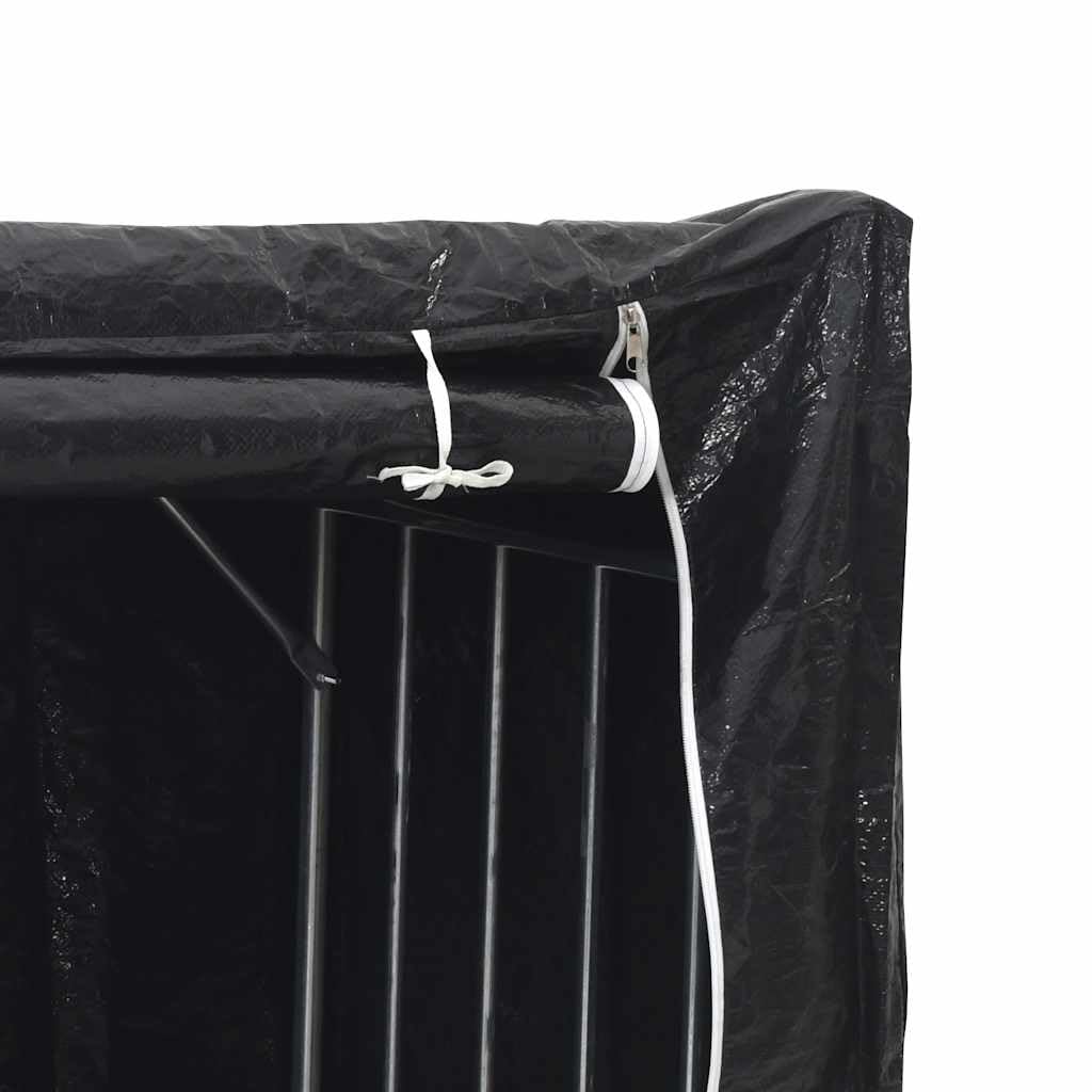 Estantería para leña con protección contra la lluvia, 150 x 100 x 200 cm, de acero galvanizado, para exteriores, soporte para leña con funda para lluvia, almacenamiento de madera para terraza