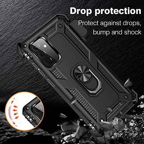 Case For Samsung Galaxy S20 Fe 5G With Belt Clip,Military Grade Drop Full-Body Protection Cover[Belt Clip Holster & Magnetic Ring Holder]360 Degree Rotating Kickstand Case For Galaxy S20 Fe 5G (Black) #TOP2