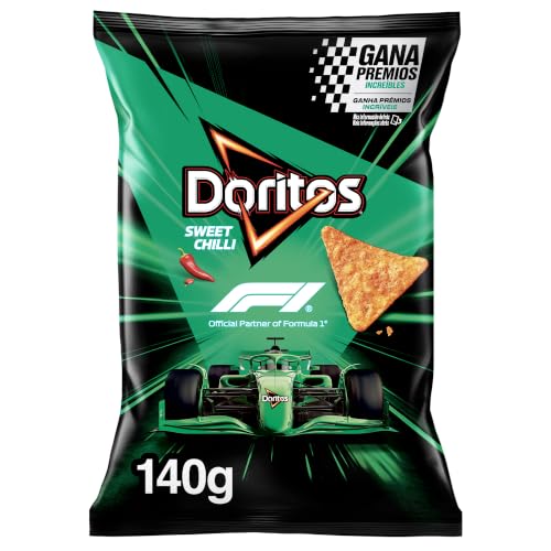 Doritos Chilli, Nachos con sabor picante a chilli, Producto de Aperitivo, bolsa individual, 140gr