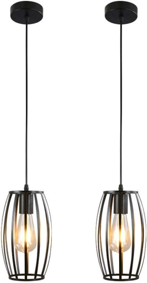 Lamp (2Pc) Light, Retro Style Island Lights, Vintage Loft Design Chandeliers, Black Ceiling Lamp, Industrial Lighting Fixture and Decoration for Living Room Bedroom Flush Mount F/C