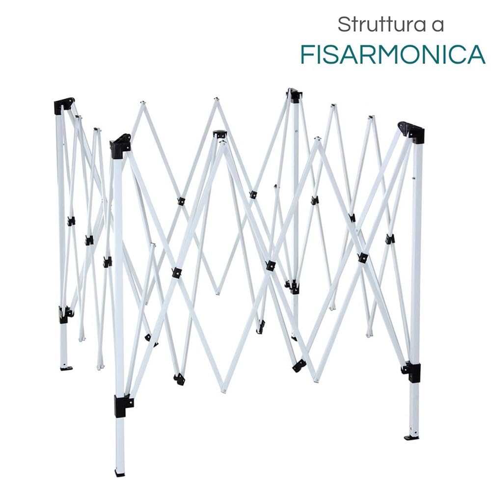 Paluplus Gazebo Richiudibile di colore Beige, Misura 3x3 Metri, Telo in Poliestere Impermeabile, Struttura in Metallo con Apertura e Chiusura a Fisarmonica, Protezione dai Raggi UV -4062C