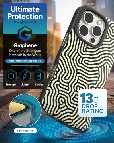 Coque iPhone 16 Pro phosphorescente motif labyrinthe pour vos soirées