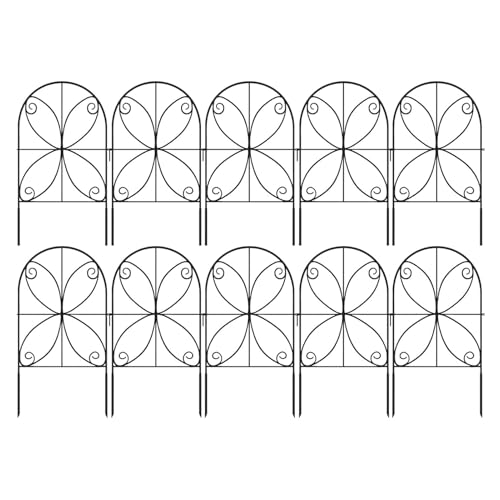 DzpKrka Clôture de Jardin - 10 Panneaux de Protection pour Chiens | Bordure de Jardinage Résistante, Fournitures Résistantes aux Intempéries et Décor d'Extérieur pour Barrière
