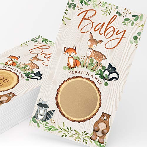 Juego de cartas para Baby Shower, tema bosque, 30 tarjetas miniatura 5