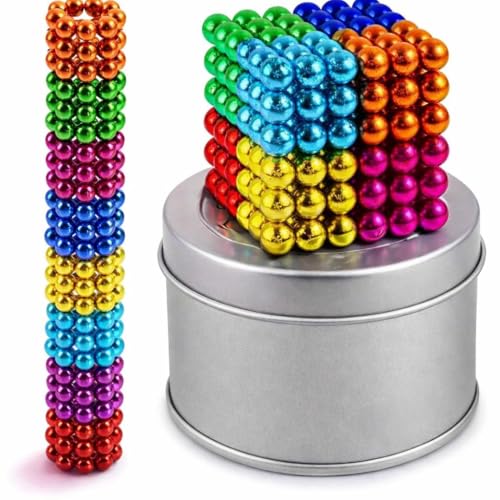Image of Magnetic Balls New Trending 216 Pcs Ball Toys for Kids - Game Set - New Trending 6x6 Cube with 6 Colors 5mm Balls with Metal Storage Tin [1 pcs]