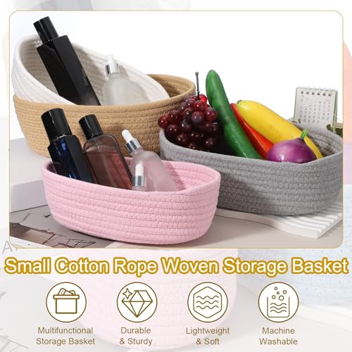 Panier de rangement en corde de coton gris petit modèle d'étagère