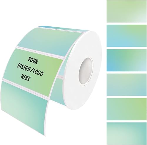 Yeachlaing Etiquetas adhesivas térmicas directas verdes de 1.25 x 2.25 pulgadas, etiquetas de dirección de código de barras perforadas, 700