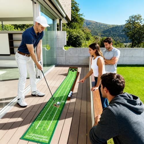 Image of Putting Green Indoor,Golf Putting mat with Auto Ball Return - Premium Golf Putting Mat for Home, Office, or Outdoors - Golf Gift for Men & Women, Practice Anywhere