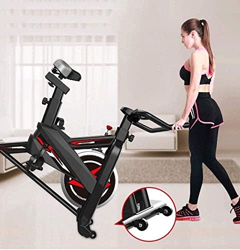 Image of Indoor Cycling Stationary Bike Exercise Bike for Home Cardio Gym Belt Drive Workout Bike with Comfortable Seat Cushion LCD Monitor