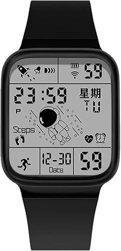 XCZAP Relojes electrónicos unisex para hombres y mujeres 1640ft impermeable deportivo digital correa de silicona cronógrafo reloj rectangular