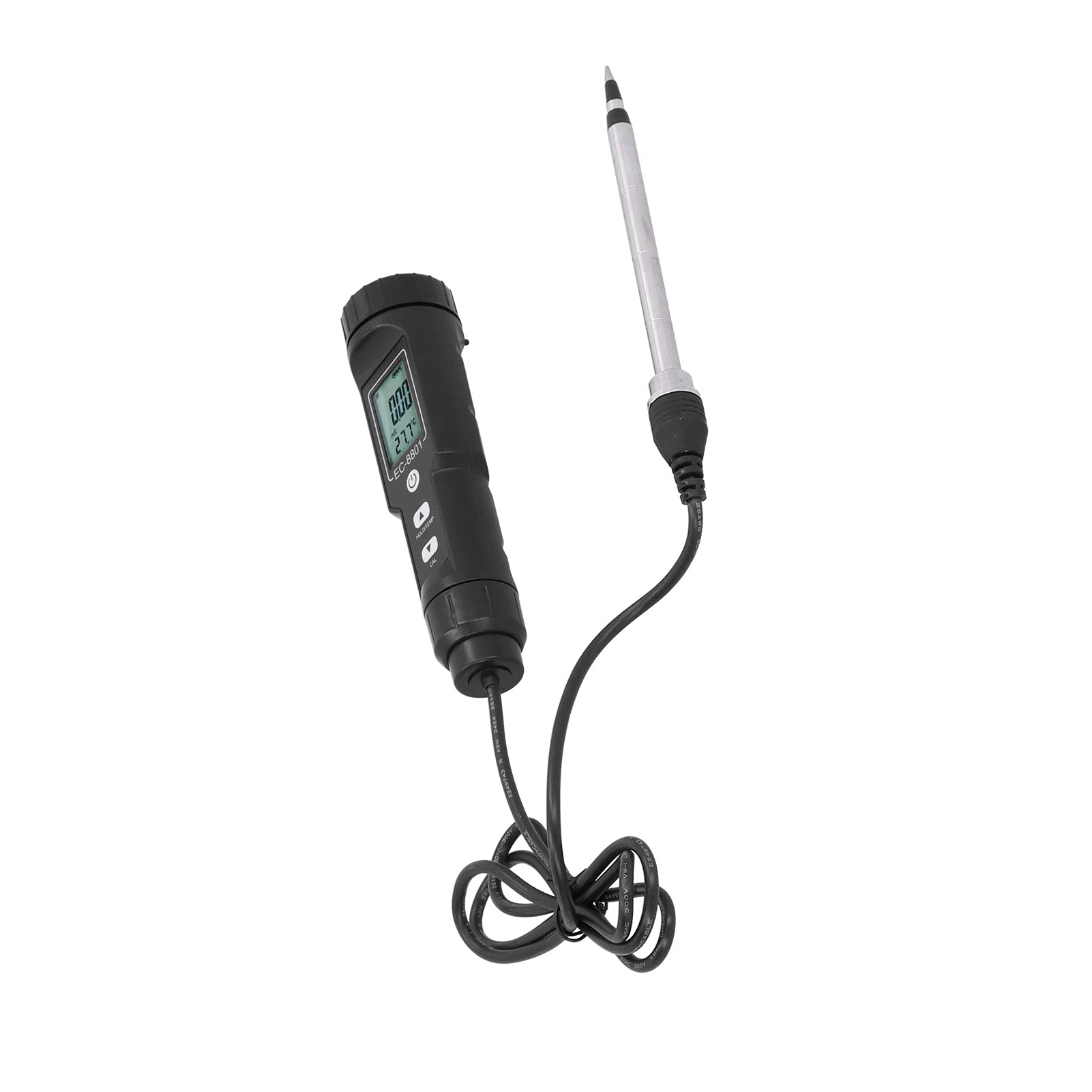 Haofy Probador de Suelo Portátil, Probador de Salinidad EC del Suelo, Sonda para Jardinería, Plantas, Herramienta de Cultivo de Jardín