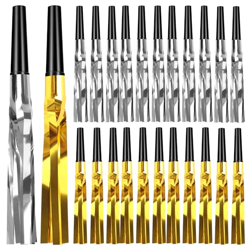 mortd 36 Pcs Gold and Silver Metallic Fringed Party Blowers Noise Makers, Glitter Whistles Noisemakers Horns for New Year 2026 Eve Birthday Wedding Sporting Events Party Favor Supplies Decorations
