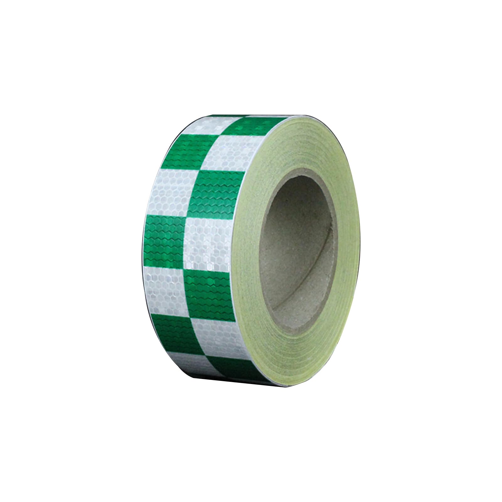 Oiujhgcds Green White Reflective Tape, Checkered Lattice 2 Inch X148 Feet Conspicuity Adhesive Safety Tape For Vehicles Bikes Clothes Helmets Mailboxes(Green White)