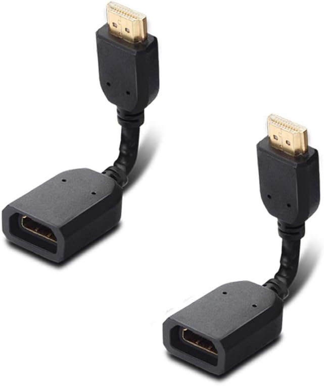 DIZA100 2 Pack HDMI Adapter Any Angle Adjustable Rotation 360 Degree Gold Plated HDMI Male to Female Connector Supports 4K 3D 1080P HDMI Extender for TV Stick, Roku Stick, Chromecast, Xbox, PS4, PS3