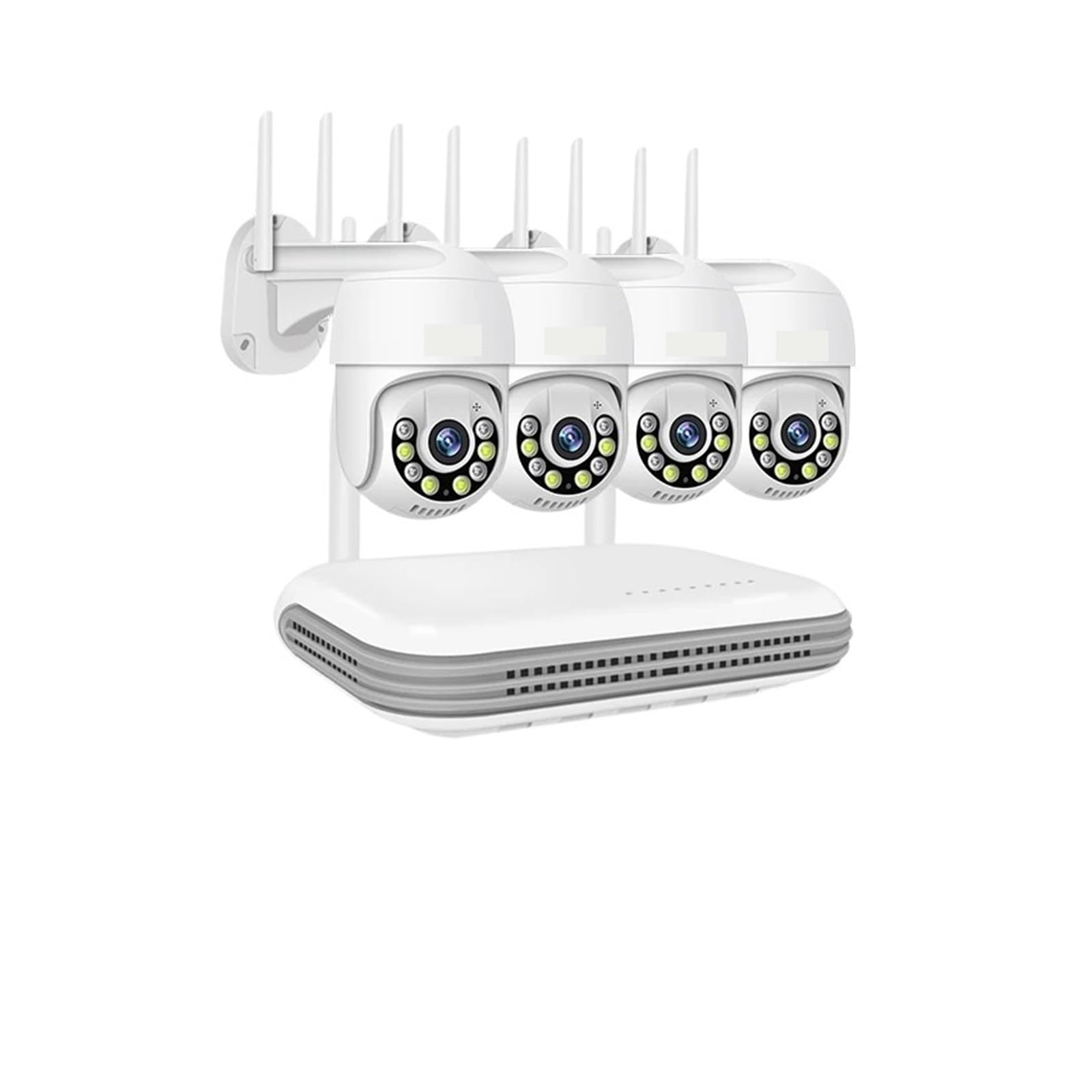PIRKO Kit de caméra sans Fil 8CH NVR 5MP, Audio bidirectionnel, 1080P, extérieur, PTZ, WiFi, Couleur, Vision Nocturne, système de vidéosurveillance, Ensemble ICsee(500g,8CH NVR x 4 Cam 5MP)