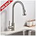Best Commercial Stainless Steel Single Handle Pull Out Sprayer Brushed Nickel Kitchen Faucet, Pull Down Kitchen Faucets