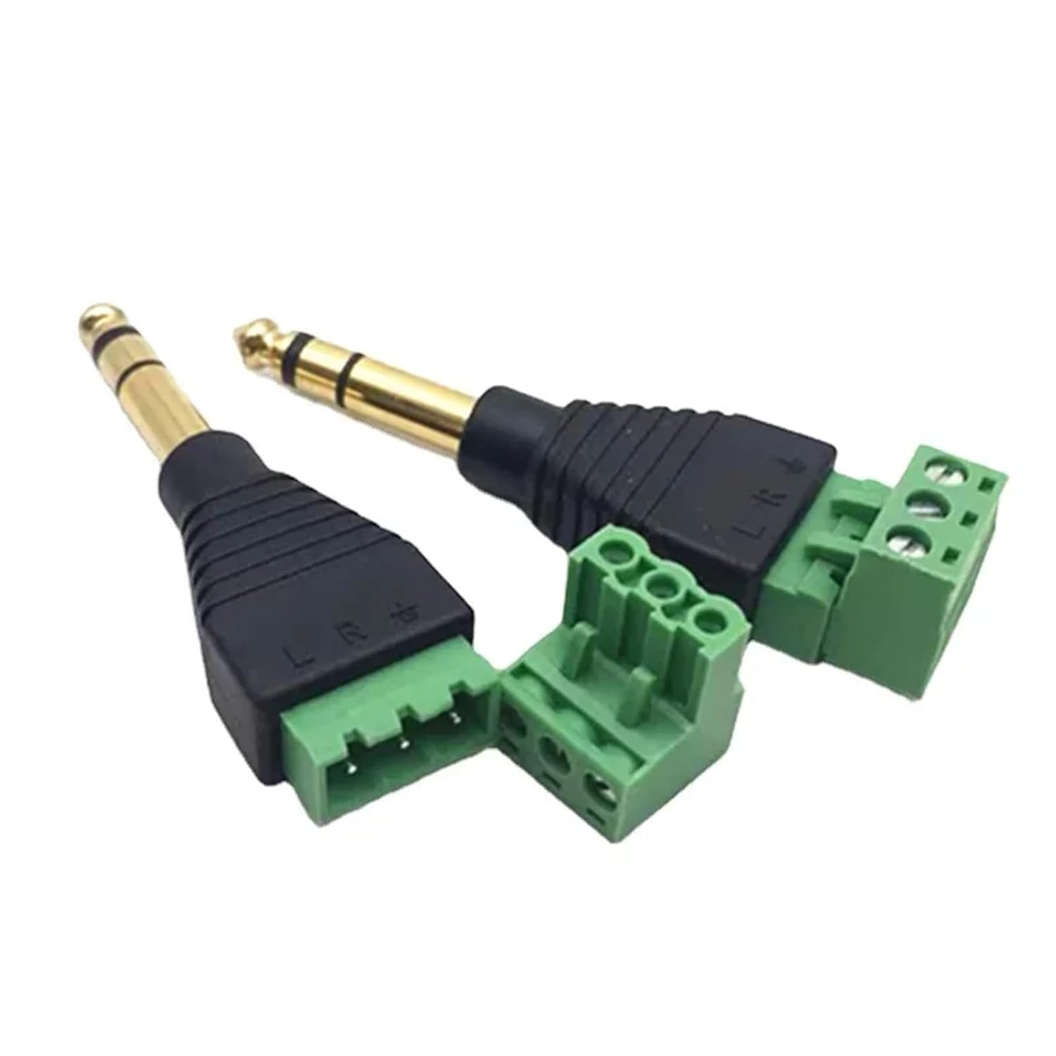 2/4/10Pcs 6.35mm Mono Stereo Plug 1/4" Audio Plug 2/3Pins Terminal Audio Male Plugs Connector for Audio Speaker(6.35MM Stereo,10PCS)