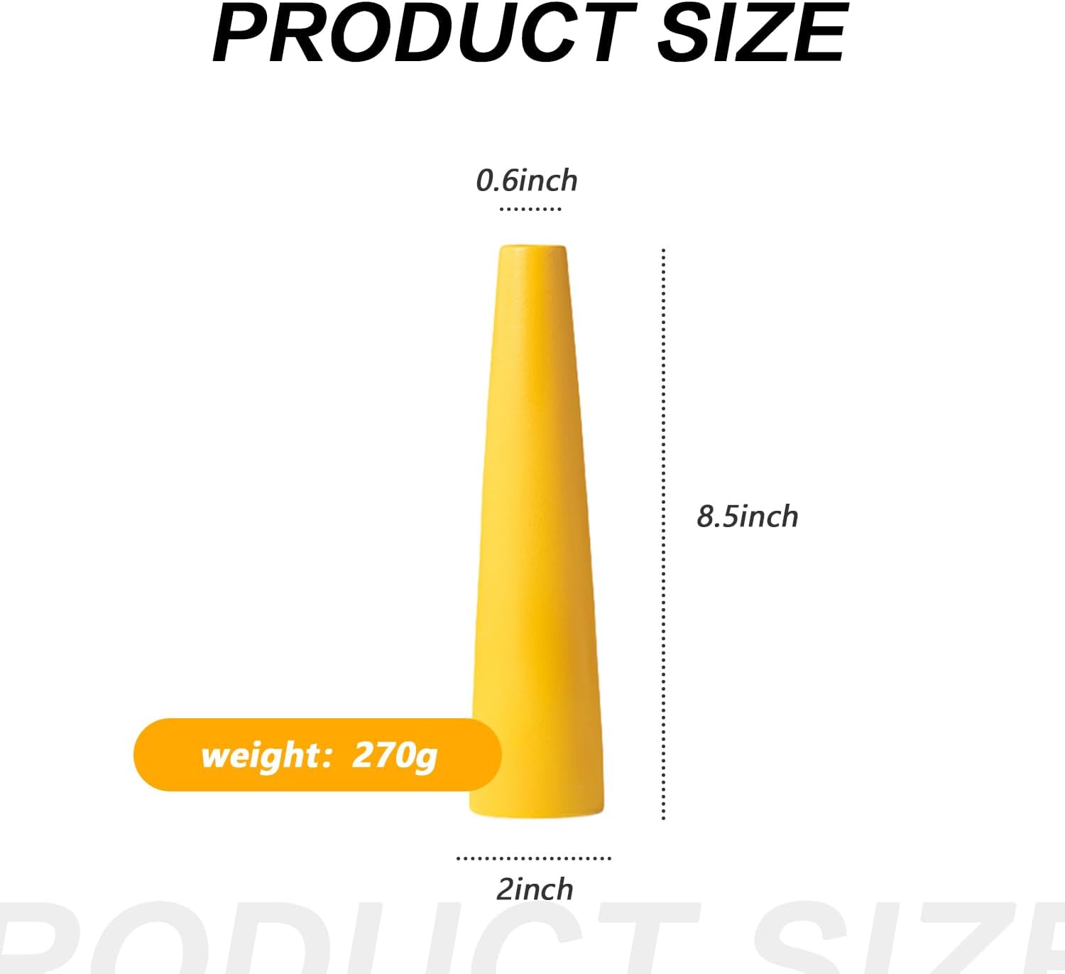 Small Ceramic Bud Vase Tall Conic Flower Single Stem Vase Vase Home Decorative Floral Centerpiece for Wedding and Office (Yellow) - Image 2