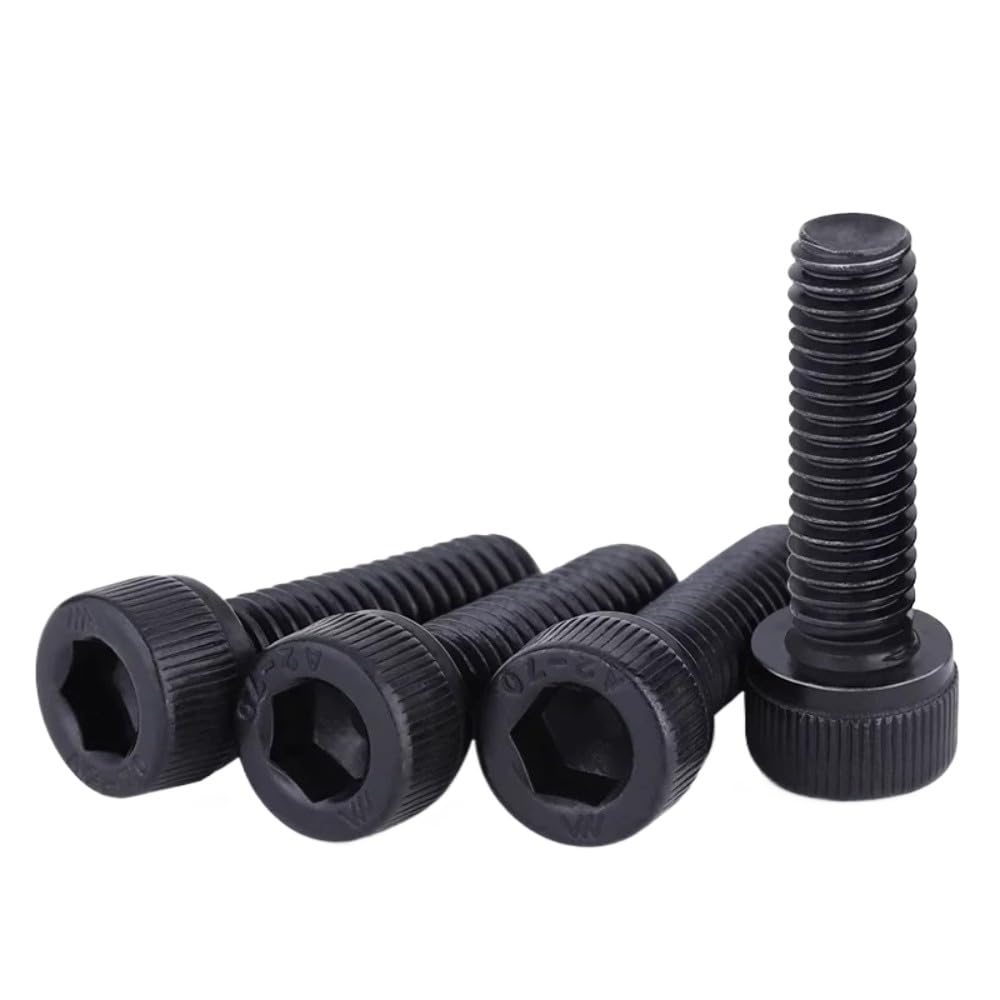 M11 Black 12.9 Steel Hex Socket Cap Head Screws Bolt Pitch 1.0/1.25/1.5 (M11-1.5 x 35mm, 10pcs)