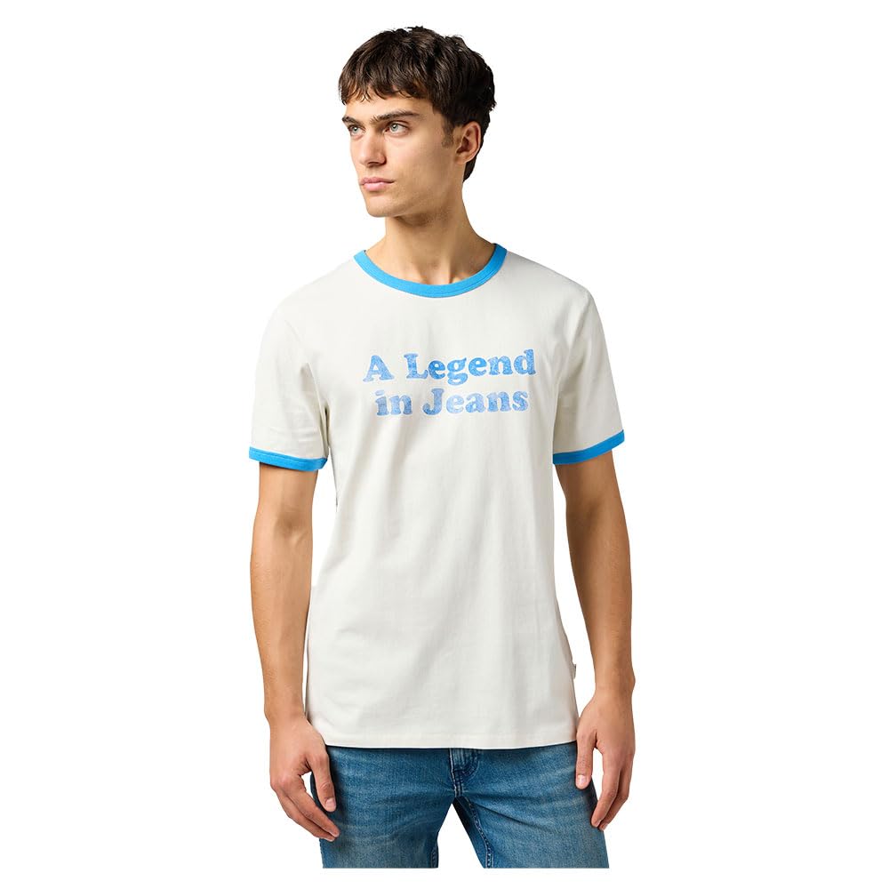 Wrangler Ringer Tee, Vintage White, M