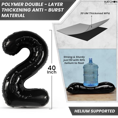 Image of Katchon, Big Black Giant 2026 Balloons - 42 Inch | 2026 Graduation Balloons with Black Star Balloons for Graduation Decorations 2026 Graduation Party Decorations, Prom Decorations 2026