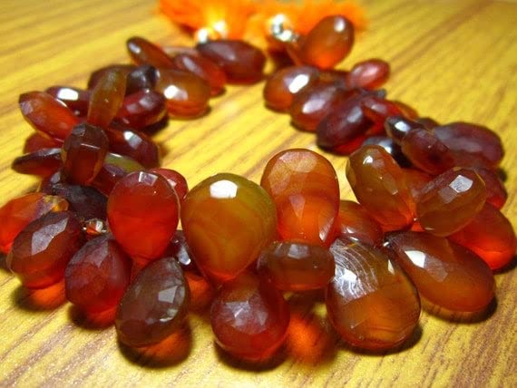 Chalcédoine chocolat perles poire pour création bijoux LKBEADS