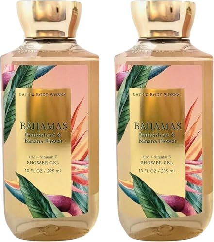 Bath and Body Works Bahamas Passionfruit & Banana Flower Shower Gel Gift Sets For Women 10 Oz 2 Pack (Bahamas Passionfruit & Banana Flower)