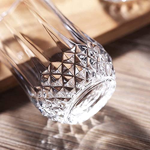 Image of Premium Crystal Water Glass Set of 6 - Highball Drinking Glasses Set for Home - Glass Set for Water Juice Shakes Mojito Cocktail Colddrinks (Rajwadi)