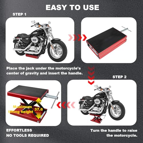 Cric élévateur de moto 500 kg version large à hauteur réglable
