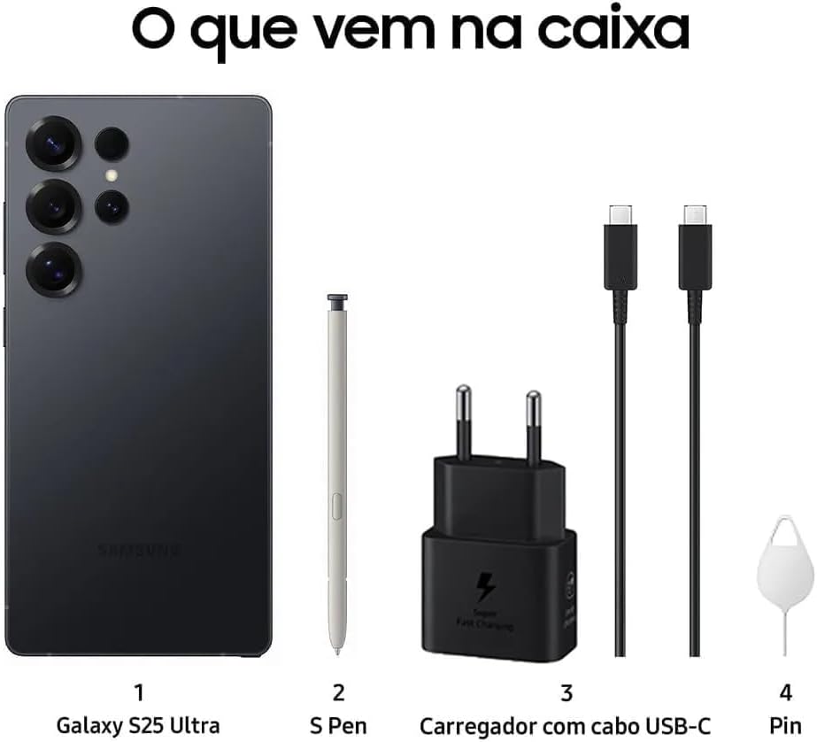 Samsung Galaxy ​S25 Ultra 5G 2025 (International Version) | GSM Unlocked (T-Mobile) | ​256GB ​Storage​ + 12GB RAM SM-S938B ​Qualcomm Snapdragon 8 Elite Android 15 Smartphone (Titanium White Silver)