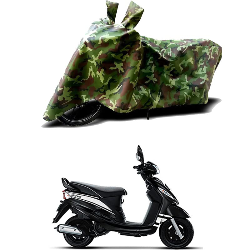 Image of 100% Water Resistant Full Bike Scooty Two Wheeler Body Cover Compatible for Mahindra Rodeo /UV-Rays /Heat Protection /Birds Dropping /Scratchproof /Dust Proof /Waterproof /All Varients[Green MJ]