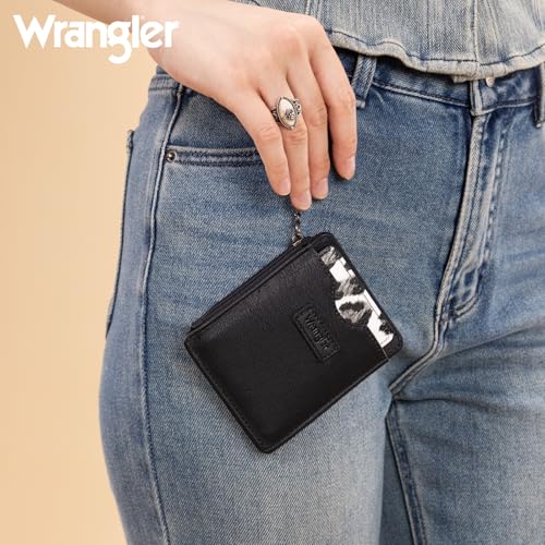 Image of Montana West X Wrangler Small Credit Card Holder for Women Ladies Female Silm Minimalist Wallet Rfid Zipper Pocket with Keychain and Detachable Card Holder