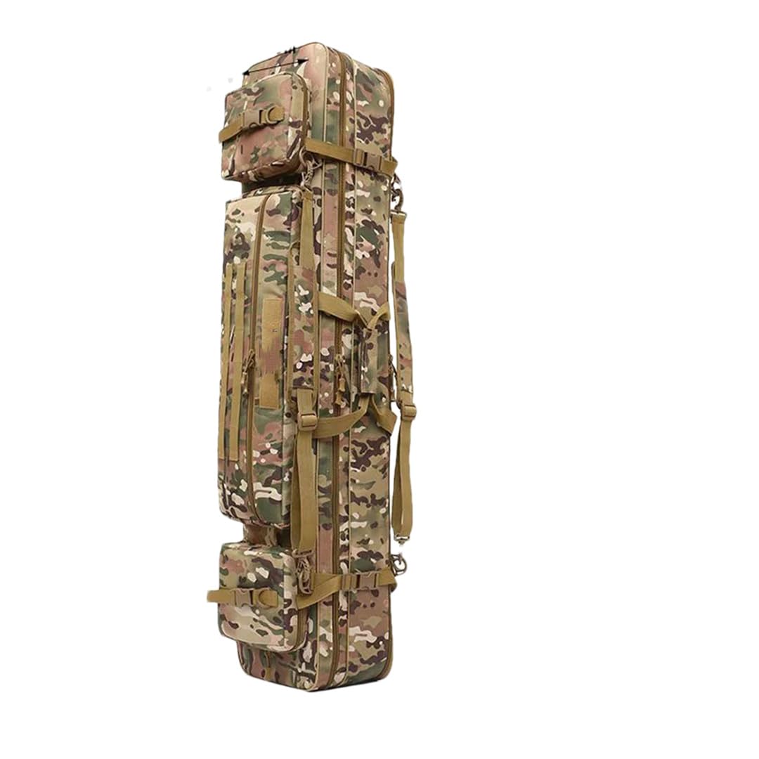 Suwequest Bolsas impermeables multifuncionales de 70 cm a 130 cm para carrete de pesca al aire libre, bolsa de almacenamiento de 130 cm, camuflaje de 2 capas
