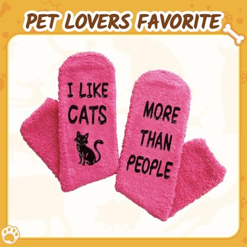 Image of HAPPYPOP Fuzzy Animal Gifts Women - Unique Cow Penguin Cat Goat Socks for Woman Teen Girls