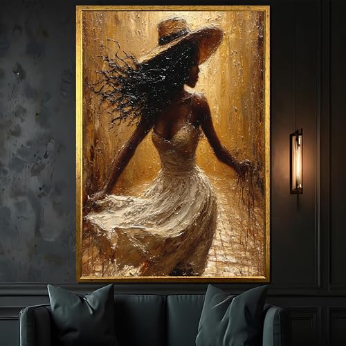 Toile ethnique africaine vibrante célébrant la danse et le soleil