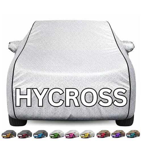 Image of Kayme Premium Silver Hycross Car Cover Waterproof for (All Models & Variants - Petrol, Diesel, CNG & EV) |Speacially Custom Fit with Mirror Pockets |All-Weather Protection - Outdoor Car Body Cover