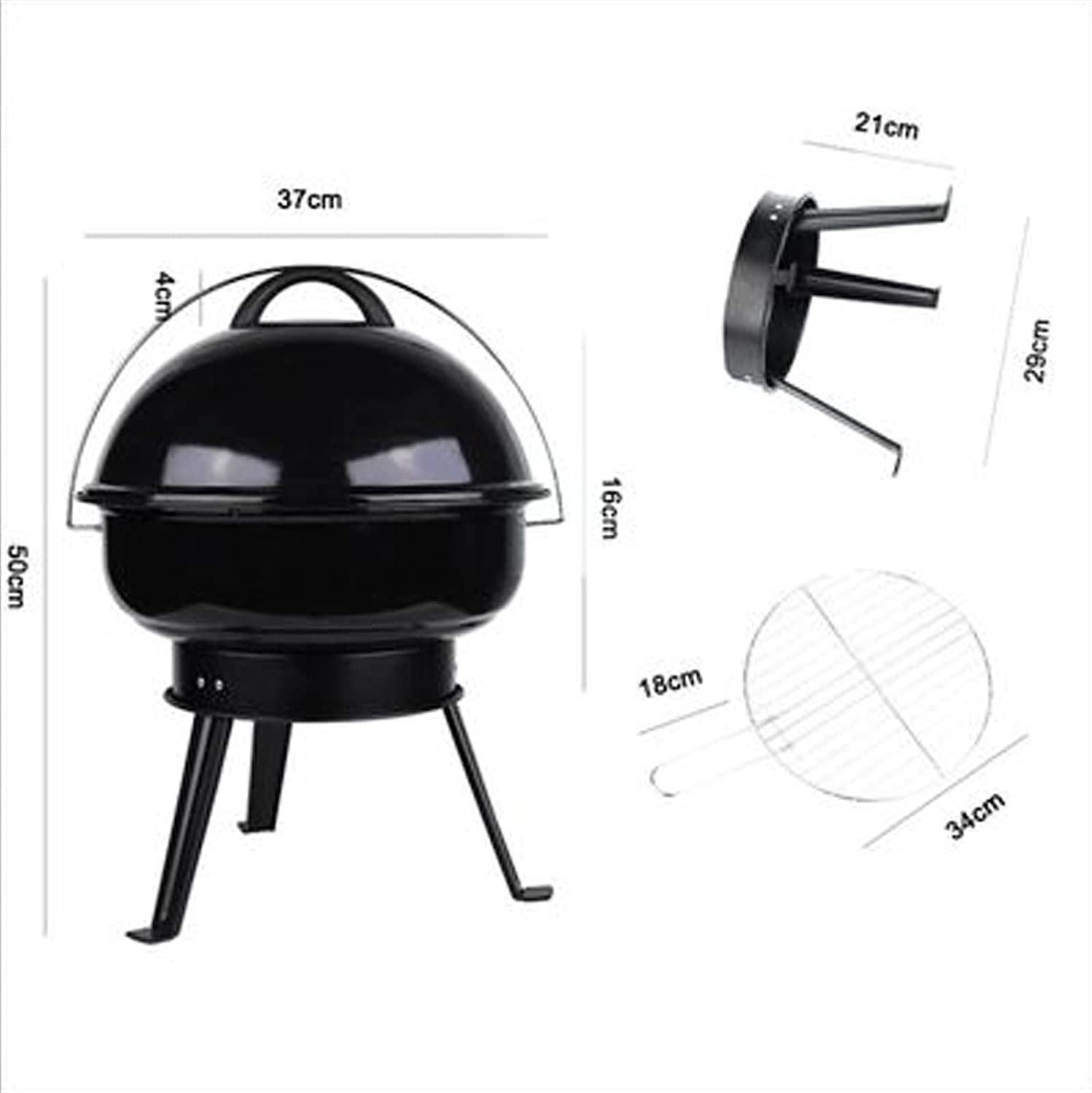 Griglia a Carbone, griglia per Barbecue, con Gambe Pieghevoli per Stufa, griglia Rotonda, per Picnic all'aperto