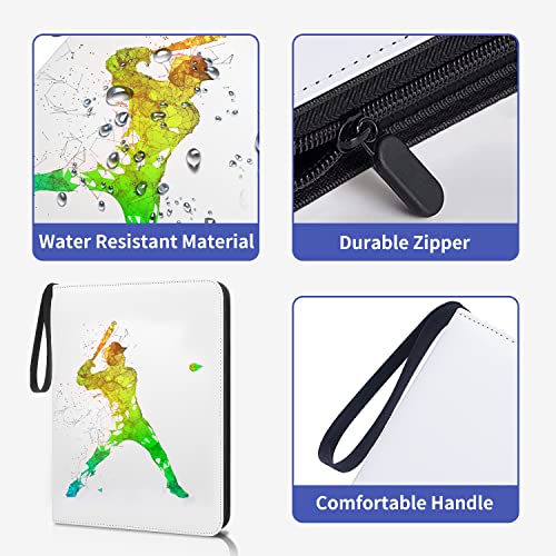 Hesplus Card Binder 4 Pocket, Trading Card Binder With Sleeves, Baseball Card Binder, Sports Card Binder Collectible Trading Card Albums Fits 400 Cards With 50 Removable Sleeves For Mtg, Tcg #TOP3