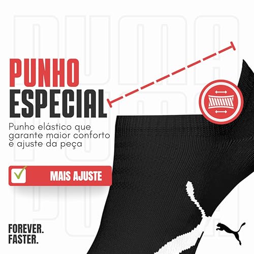 PUMA Kit 9 Pares Meia Sapatilha Invisível Esportiva Masculino Adulto, 9 Pretas, 39-43