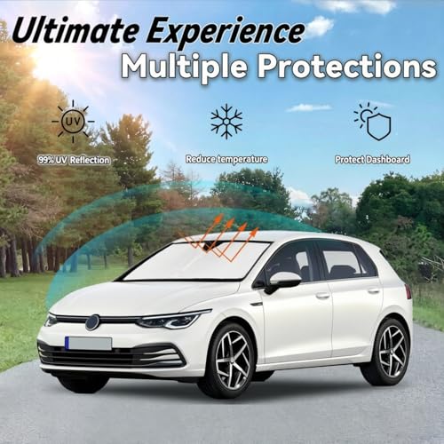 Image of Car Front Windshield Sun Shade for Chevrolet Trax 2013-2023, Car Window SunShades Shield Cover Visor Protector with 240T Reflective Fabric UV & Sun Heat Protection Accessories