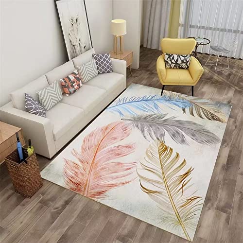 Tapis de salon grand format rose robuste et facile à laver