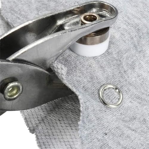 Image of Press Stud Button Kit with Pliers, 100 Sets Metal Snap Fasteners in Storage Box for Clothing Repair, Leather Work, Bags and DIY Crafts (Silver Pack of 1)
